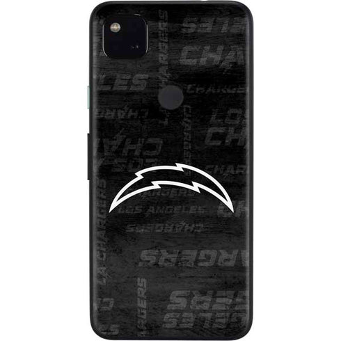 NFL Los Angeles Chargers Black & White Google Pixel 4a Skin